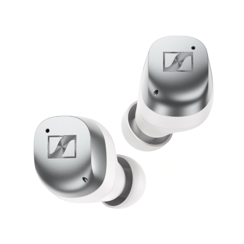 Écouteurs boutons 100 % sans fil à suppression du bruit Momentum 4 de Sennheiser - Blanc argenté