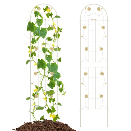 GYMAX  2 Pack Rustproof Metal Garden Trellis 87" X 20" Wire Lattice Panel for Patio