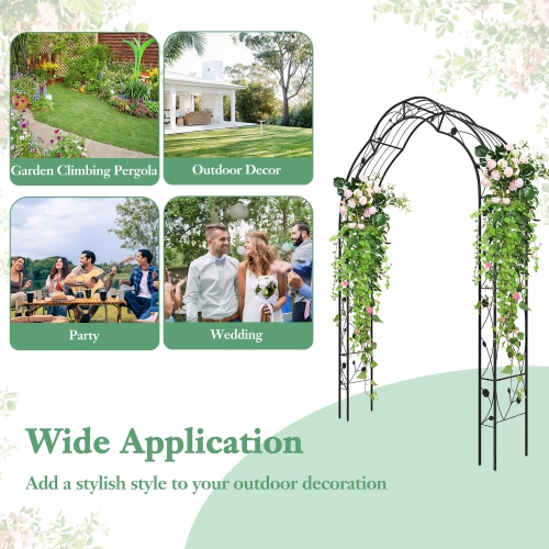 Gymax 99'' Tall Garden Arch Arbor Trellis w/6 Combination Ways & 2 Installation Methods