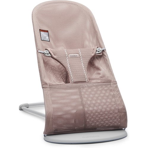 BabyBjorn Bouncer Bliss - 3D Mesh, Dusty Pink on Light Grey Frame