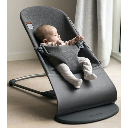 BabyBjorn Bouncer Bliss - 3D jersey, charbon sur cadre gris foncé