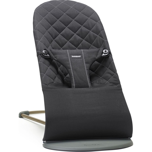 BabyBjorn Bouncer Bliss in Woven Fabric - Classic Quilt, Black on Dark Grey Frame