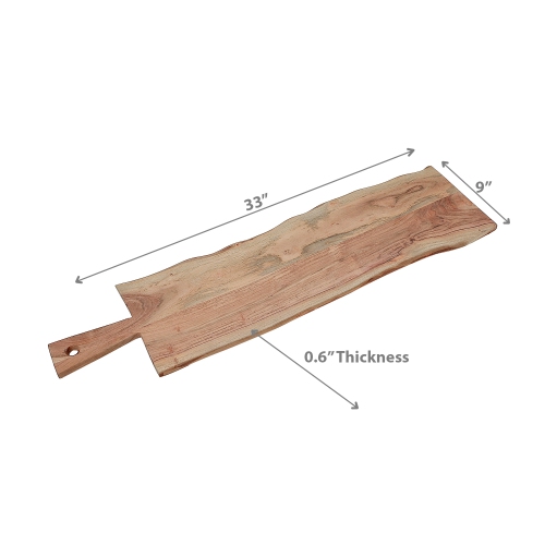 Maison Concepts Acacia Wooden Rectangle Live Edge Serving Board 33"