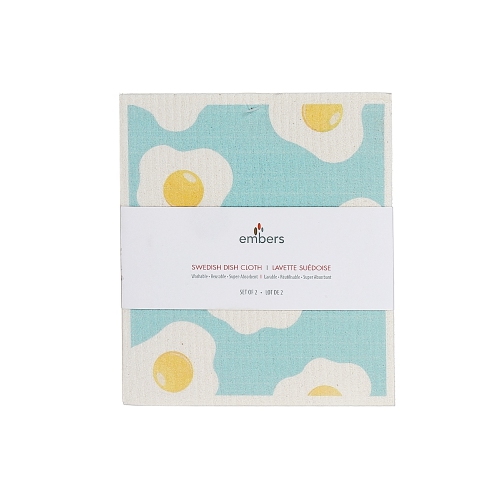 Maison Concepts Swedish Dish Cloth Bacon and Eggs Set of 2