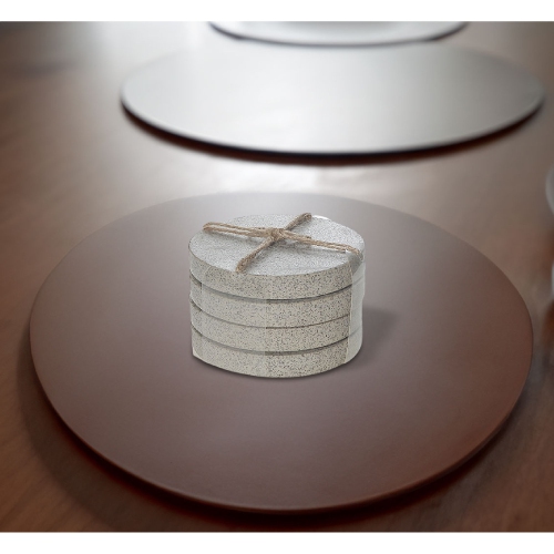 Sous-verre rond en pierre Terrazzo 4PC de Maison concepts - 4 x 4