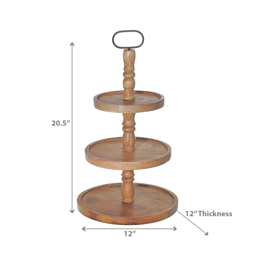 Maison Concepts 3 Tier Wooden Round Stand