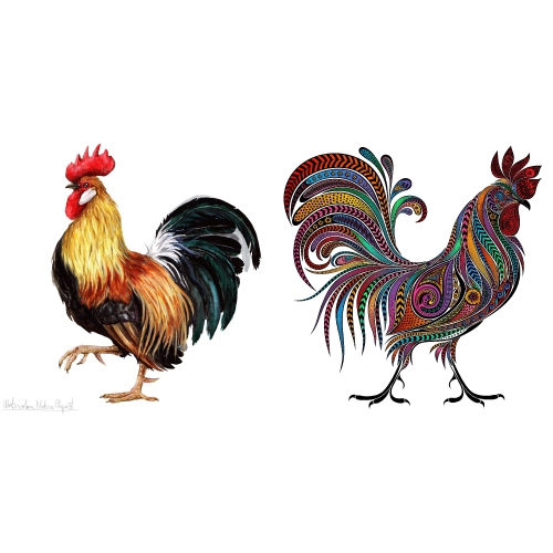 Maison Concepts Swedish Dish Cloth Rooster Set of 2