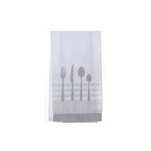 Maison Concepts Utensil Front Stitched Tea Towel Lght Grey - Set of 6