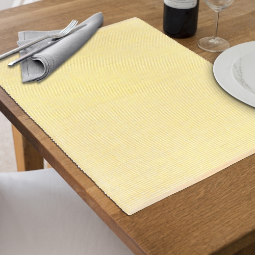 Maison Concepts Chambray Ribbed Placemat Butter 13 X 19 - Set of 12