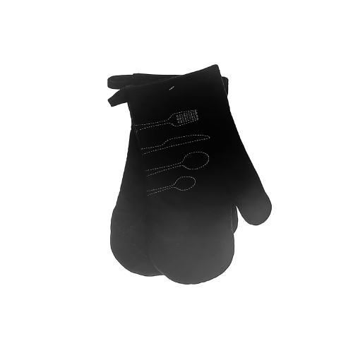 2 gant de cuisine à coutures frontales en ustensile de Maison concepts, noir