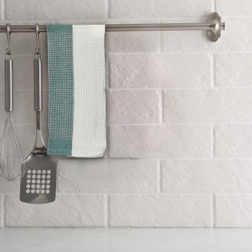 Maison Concepts Dish Towel Set Of 3 PCs Block Print Green