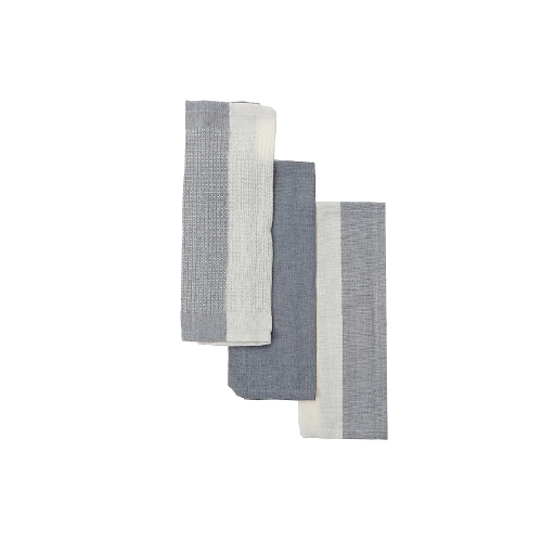 Maison Concepts Dish Towel Set Of 3 PCs Block Print Drizzle