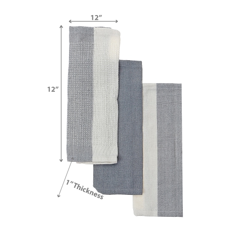 Maison Concepts Dish Towel Set Of 3 PCs Block Print Drizzle