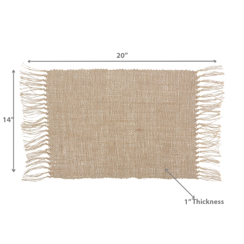 Napperon rectangulaire Handloom de Maison concepts, blanc naturel, 14 x 20 po - Ensemble de 12