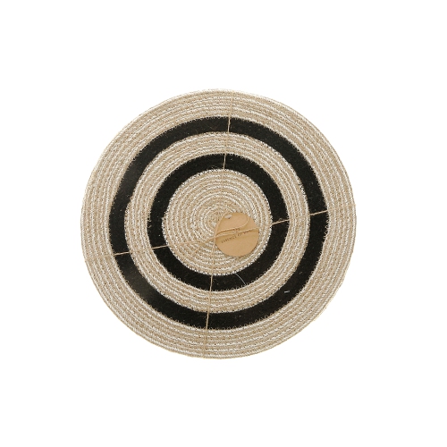 Napperon tressé rond avec extérieur noir 15 x 15 po Line de Maison concepts - Ensemble de 12