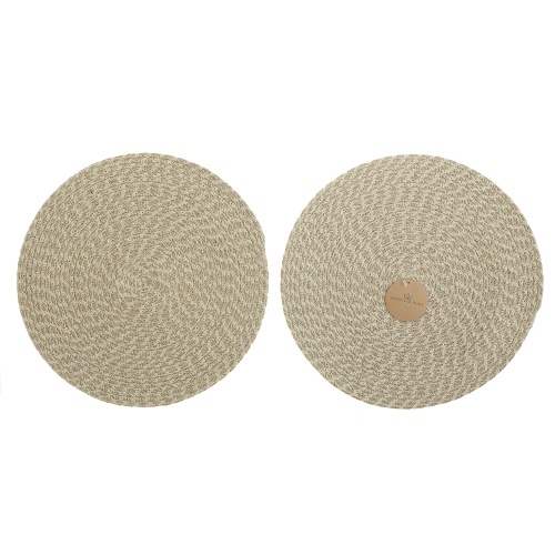 Napperon rond tressé Wave de 15 x 15 po de Maison concepts - Ensemble de 12
