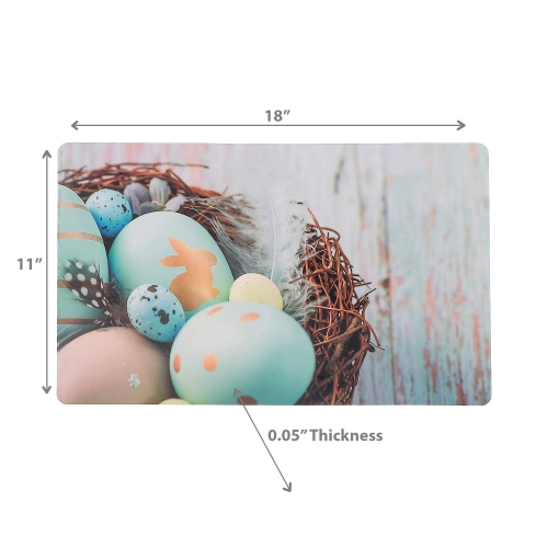 Maison Concepts Plastic Placemat Blue Eggs In Nest 11 X 18 - Set of 12