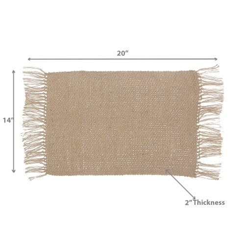 Maison Concepts Jute Rectangular Handloom Placemat 14 X 20 - Set of 12