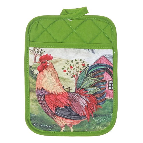 Maison Concepts Pot Holder With Pocket Roosters - Set of 6