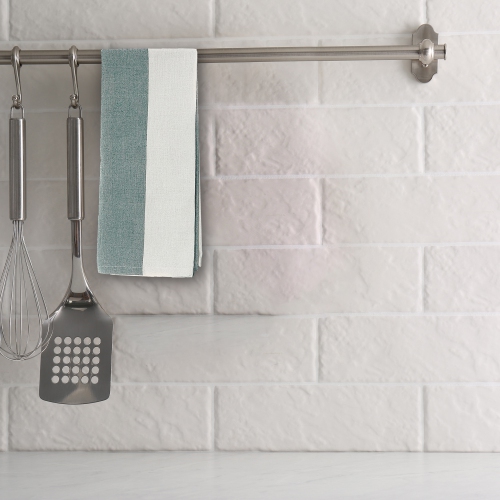 Maison Concepts Kitchen Towel Set Of 3 PCs Block Print Green