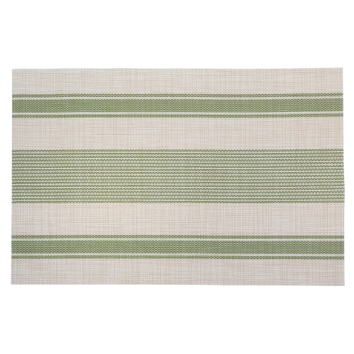 Napperon en vinyle de Maison concepts Bistro à rayures vertes, 12 x 18 po – Ensemble de 12