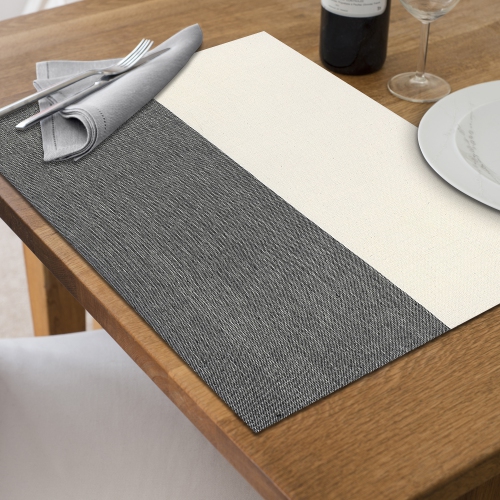 Maison Concepts Fused Placemat Block Print Black - Set of 12