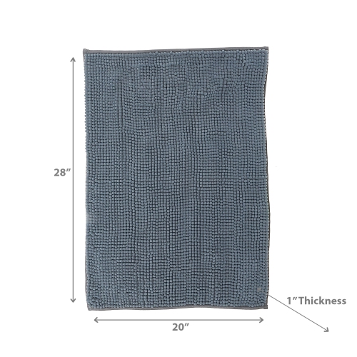 Maison Concepts Solid Color Cheniile Bath Mat 20X28 Gray