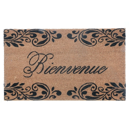 MAISON CONCEPTS  Coir Door Mat Bienvenue Scroll 18 X 30