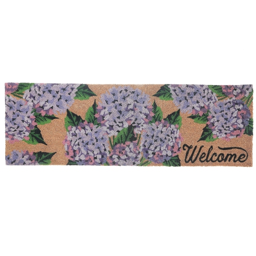 MAISON CONCEPTS  Coir Door Mat Hyrangea Welcome 10 X 30