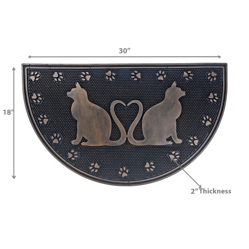 Maison Concepts Rubber Mat Halfmoon Lover Cats 18 X 30