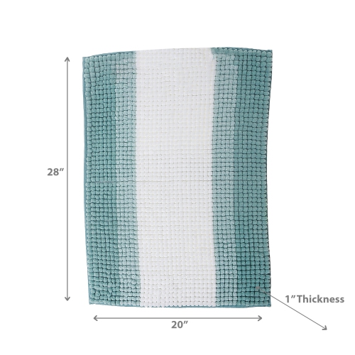 Maison Concepts Stripe Chenille Bath Mat 20X28 Turquoise