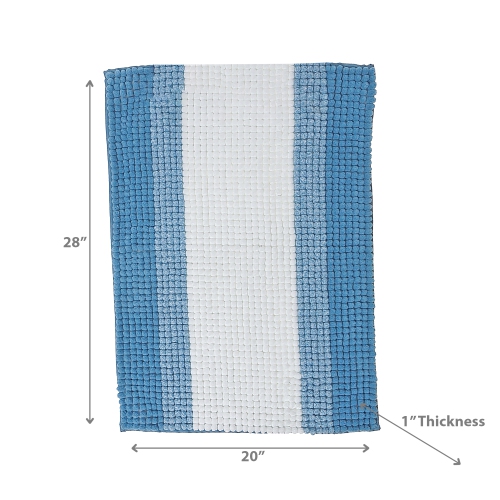 Maison Concepts Stripe Chenille Bath Mat 20X28 Blue