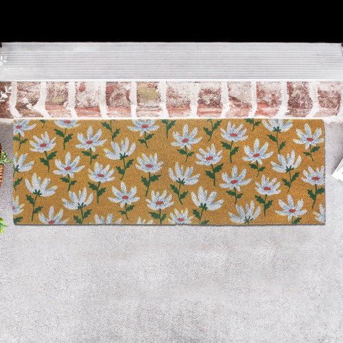 Tapis de porte Coir de Maison concepts Shasta Daisy, 16 x 48 po