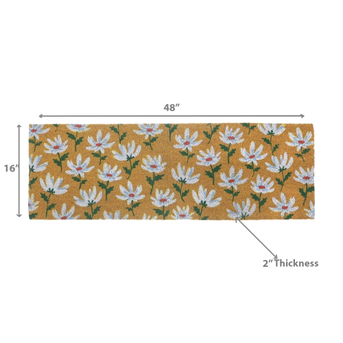 Tapis de porte Coir de Maison concepts Shasta Daisy, 16 x 48 po