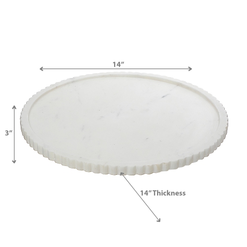 Maison Concepts White Marble Round Tray