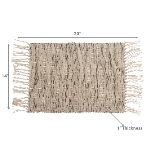 Napperon rectangulaire Handloom de Maison concepts, noir naturel, 14 x 20 po - Ensemble de 12