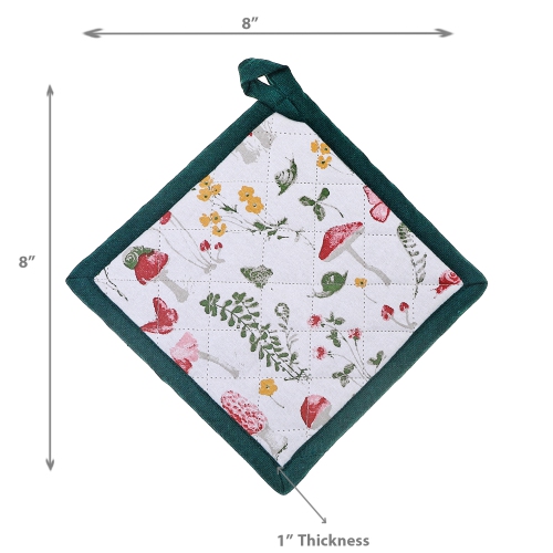 Maison Concepts Cotton Pot Holder Mushroom - Set of 2