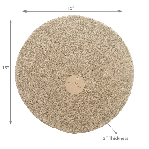 Napperon rond tressé jute 15 x 15 po de Maison concepts - Ensemble de 12