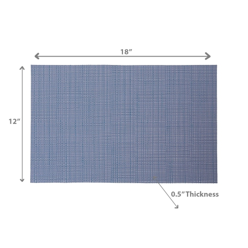 Maison concepts – Napperon en vinyle, perwinkle, 12 x 18 po – Ensemble de 12