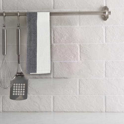 Maison Concepts Kitchen Towel Set Of 3 PCs Block Print Black