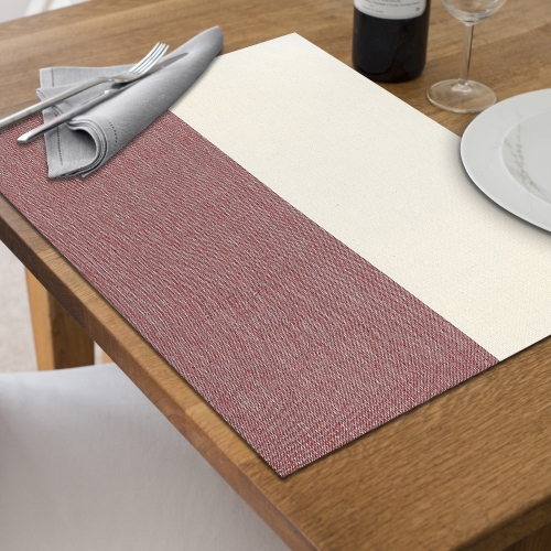 Maison Concepts Fused Placemat Block Print Red - Set of 12