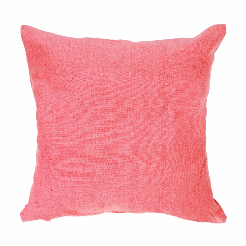 Coussin en chambray avec fermeture à glissière corail 18 x 18&nbsp;cm de Maison concepts - Ensemble de 2