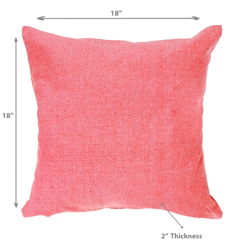 Maison Concepts Chambray Cushion With Zipper Coral 18 X 18 - Set of 2