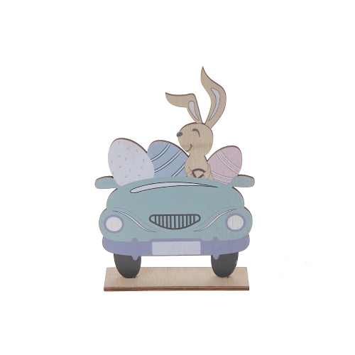 Maison Concepts Wooden 3 Wheels Car With Easter Bunny Decor