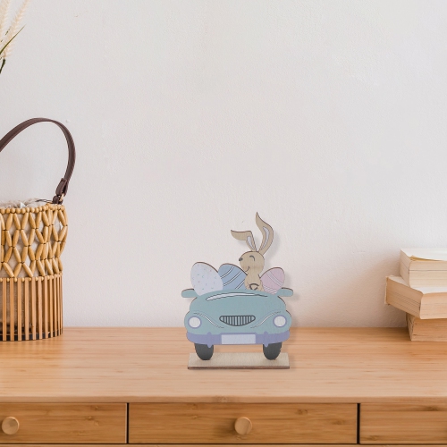 Maison Concepts Wooden 3 Wheels Car With Easter Bunny Decor