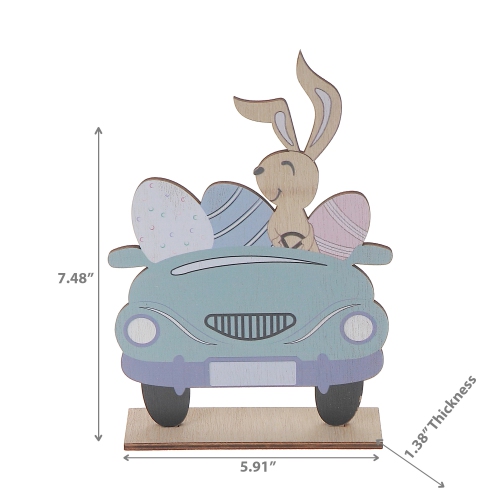 Maison Concepts Wooden 3 Wheels Car With Easter Bunny Decor
