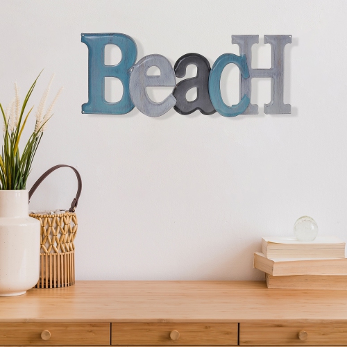 Maison Concepts Embossed Metal Wall Sign Beach