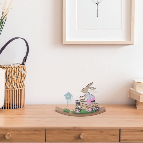 Maison Concepts Wooden Bunny Riding On Bicycle Decor