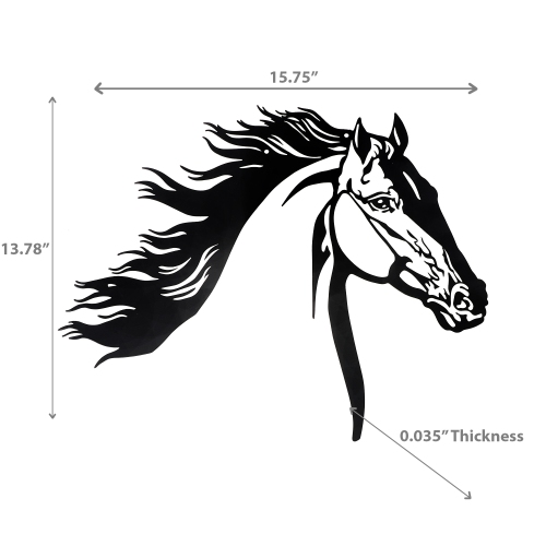 Maison Concepts Metal Black Wall Decor Running Horse Head