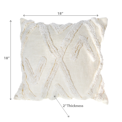 Maison concepts Slub Cotton Ivory Cushion Arrow 18 x 18 - Ensemble de 2